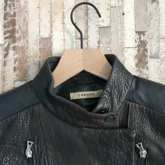 J Brand 100% Lamb Leather Biker Jacket - Picture 4 of 9